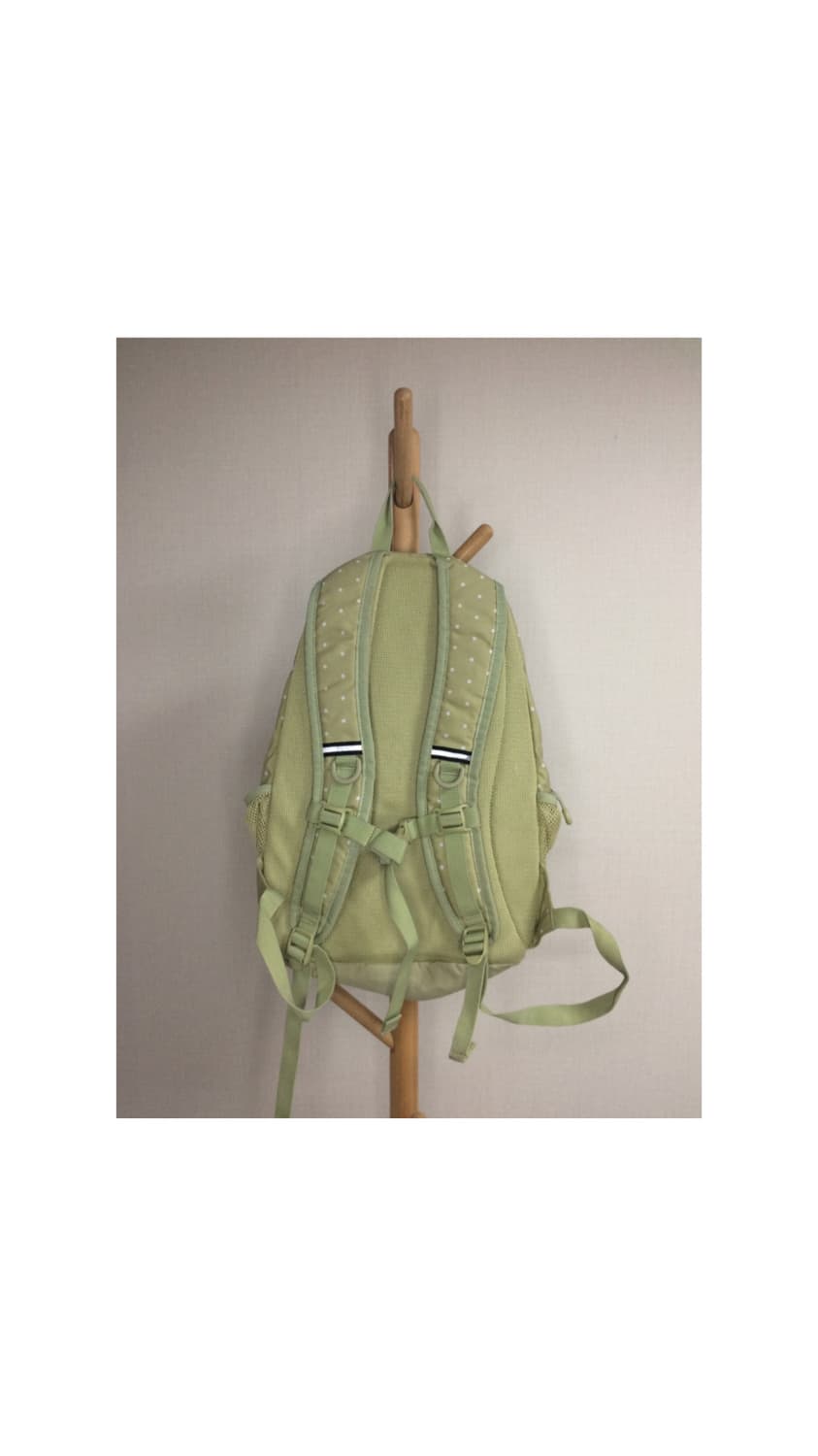 콜맨 베이지 그린 도트 땡땡이 백팩 상품이미지5