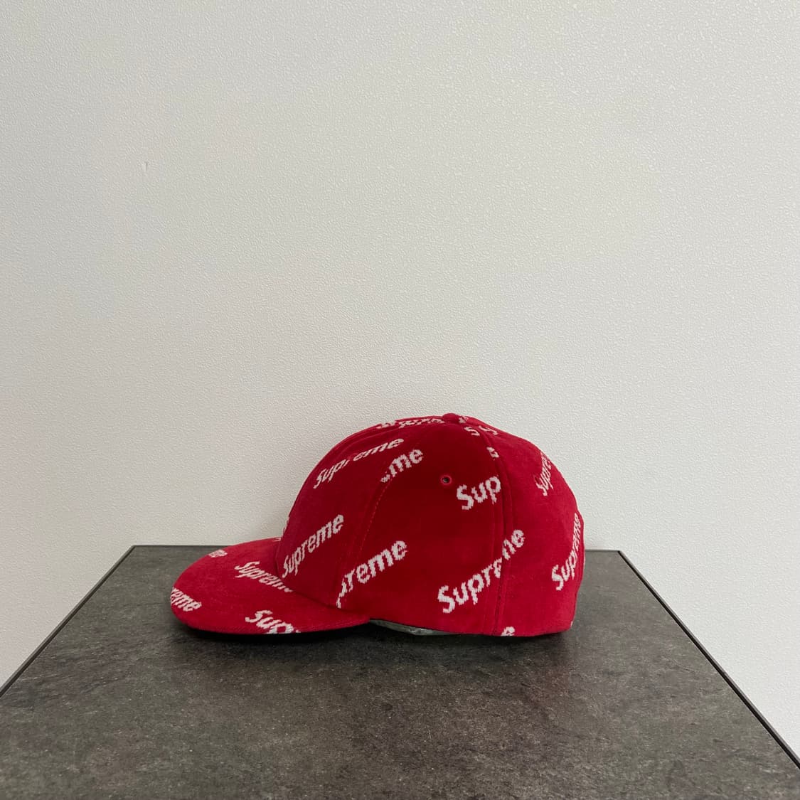 슈프림 벨루어 다이애그널 로고 레드 볼캡 볼캡 모자 6패널 캡 상품이미지2
