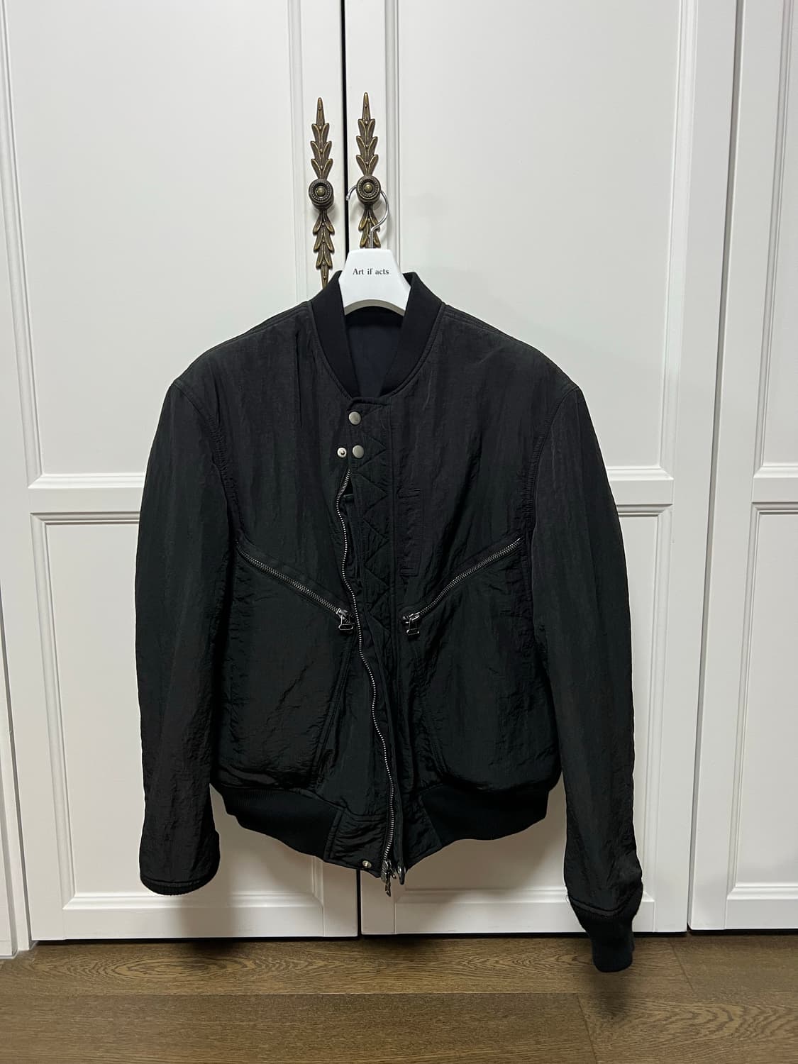 [M] 아트이프액츠 가먼트다잉 리버시블 MA-1 블랙 상품이미지6