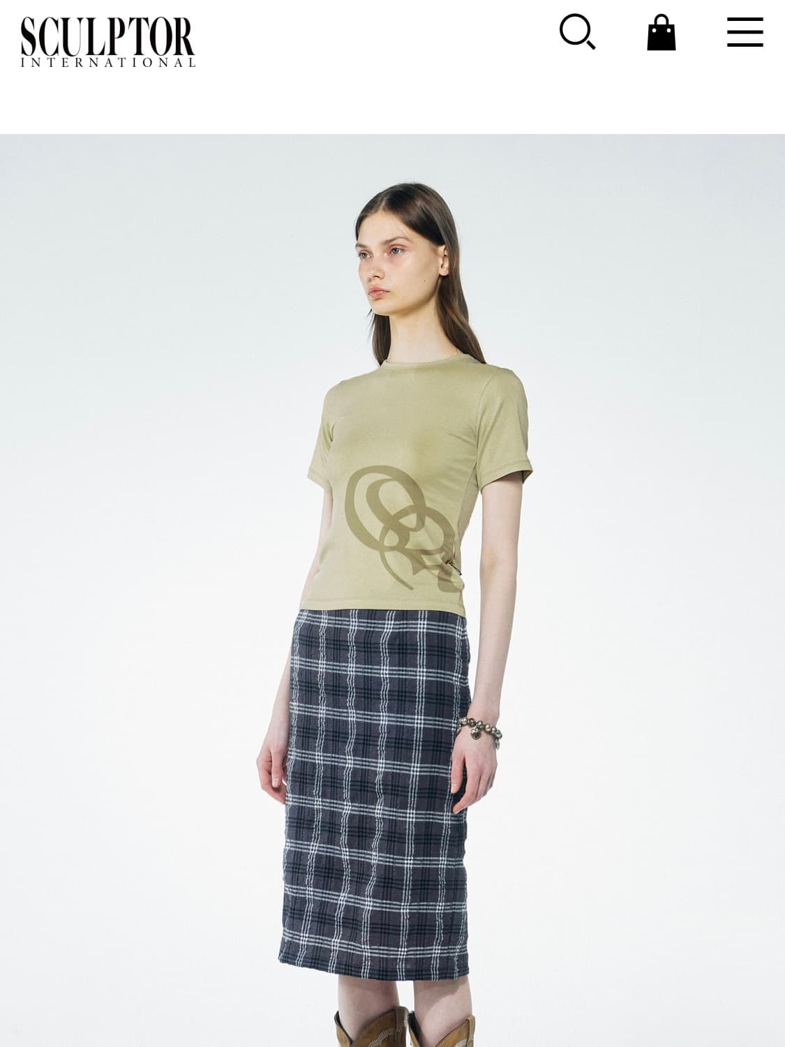 스컬프터 Oblique Logo Crop Top  상품이미지4