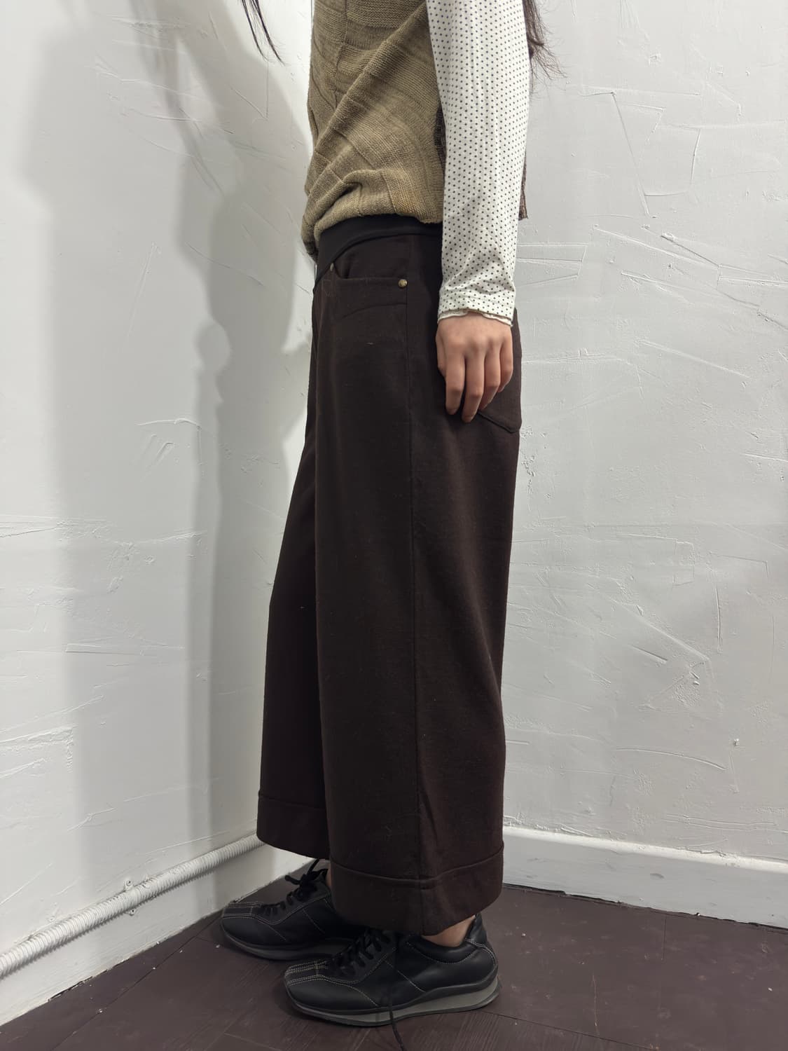 orsay brown wide pants 상품이미지5