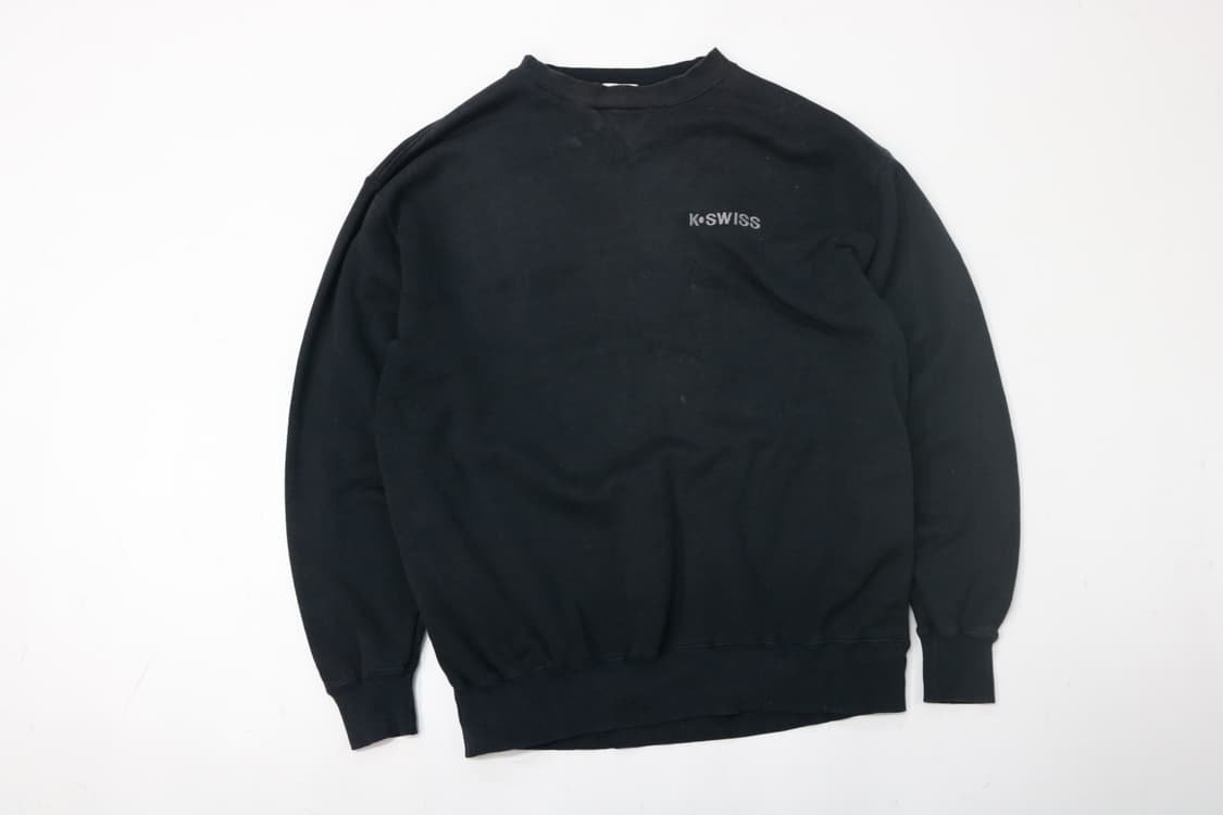 K-SWISS 케이스위스 빈티지 브이 가젯 자수 로고 블랙 맨투맨 (M) 상품이미지3