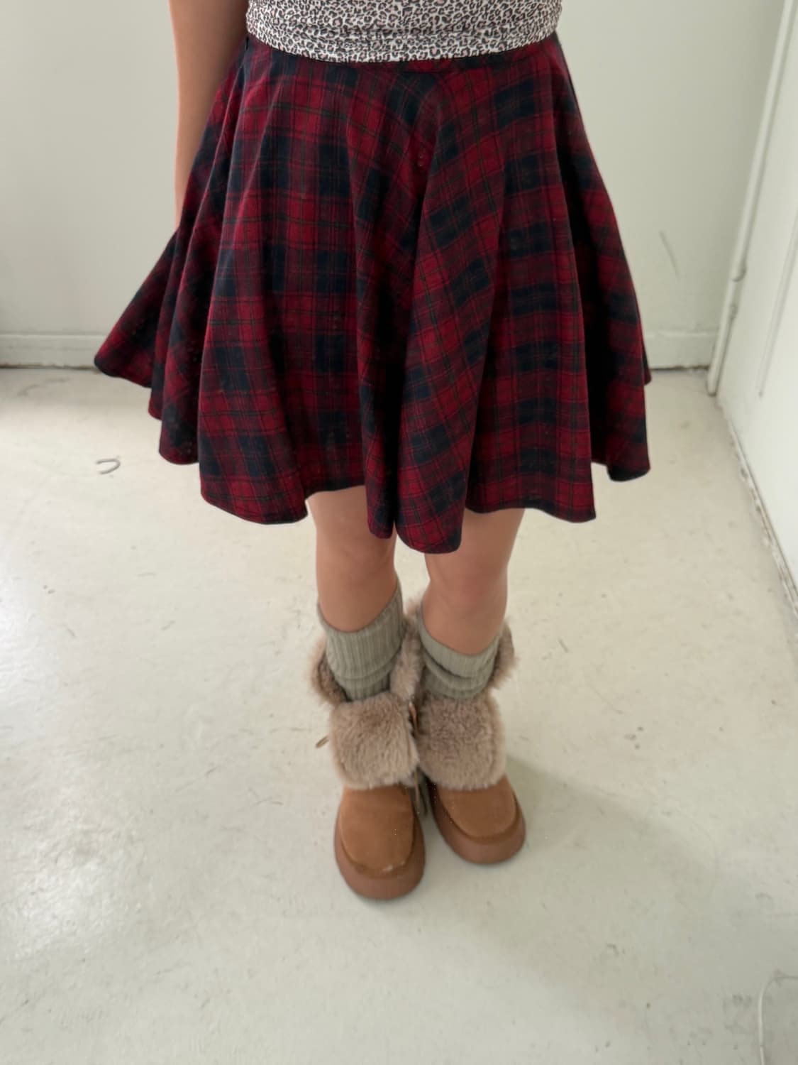 일본빈티지 타탄체크 플레어 스커트 상품이미지1