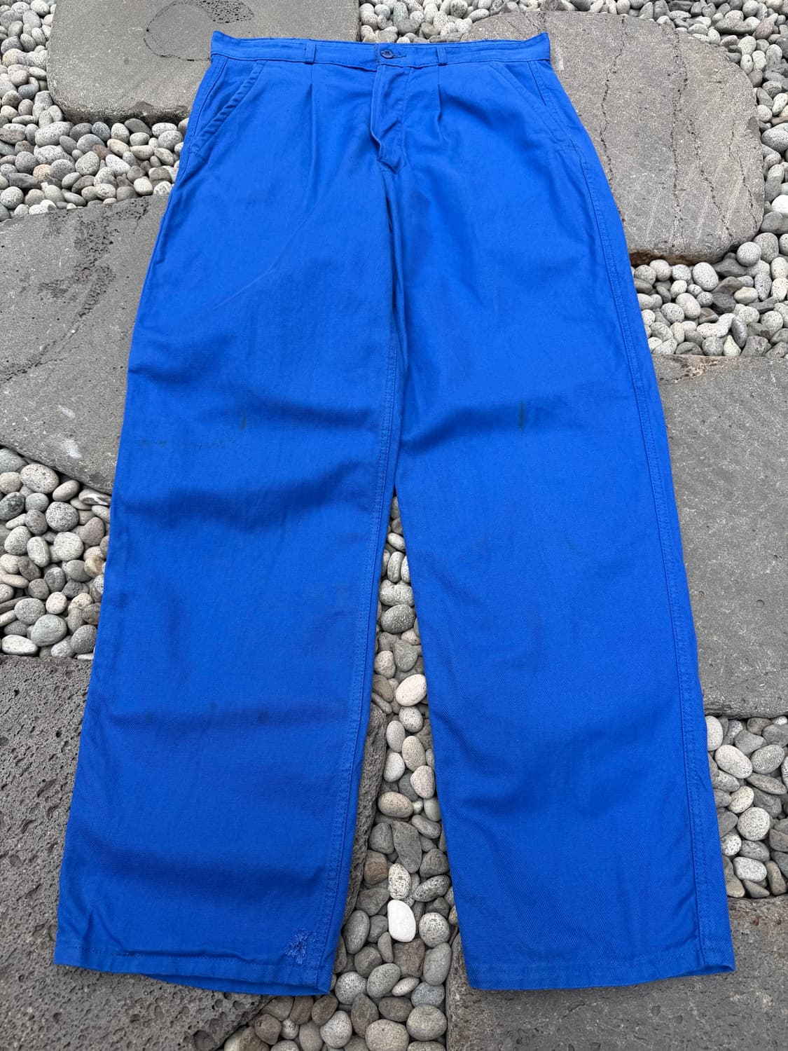 1970s VINTAGE WASHED WIDE 프렌치워크 와이드팬츠 상품이미지1