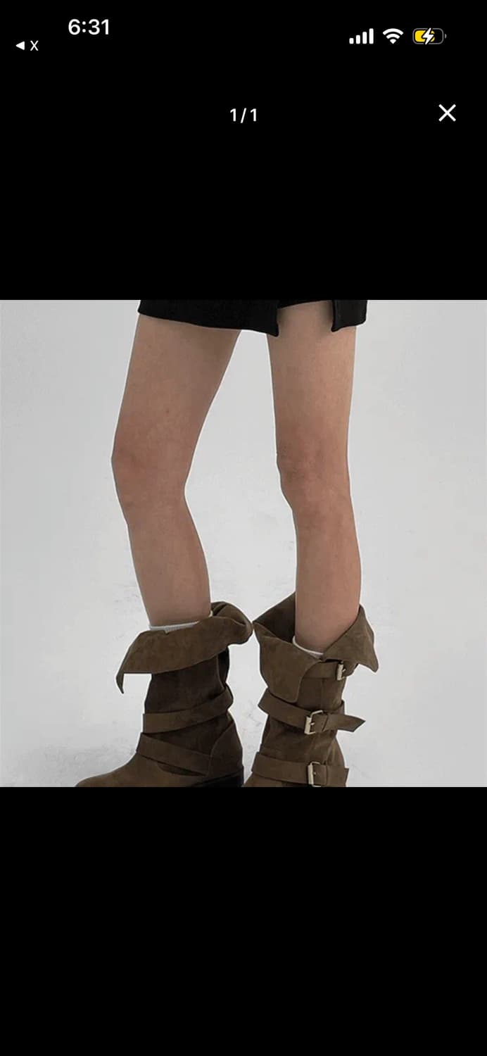 블랙업 스웨이드 미들부츠 상품이미지2