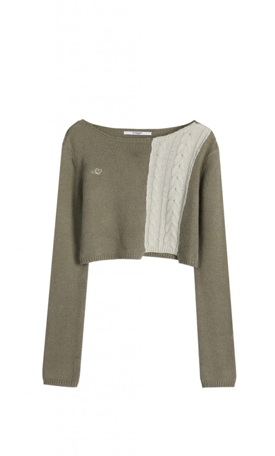 Half Patchwork Knitwear KHAKI 상품이미지2