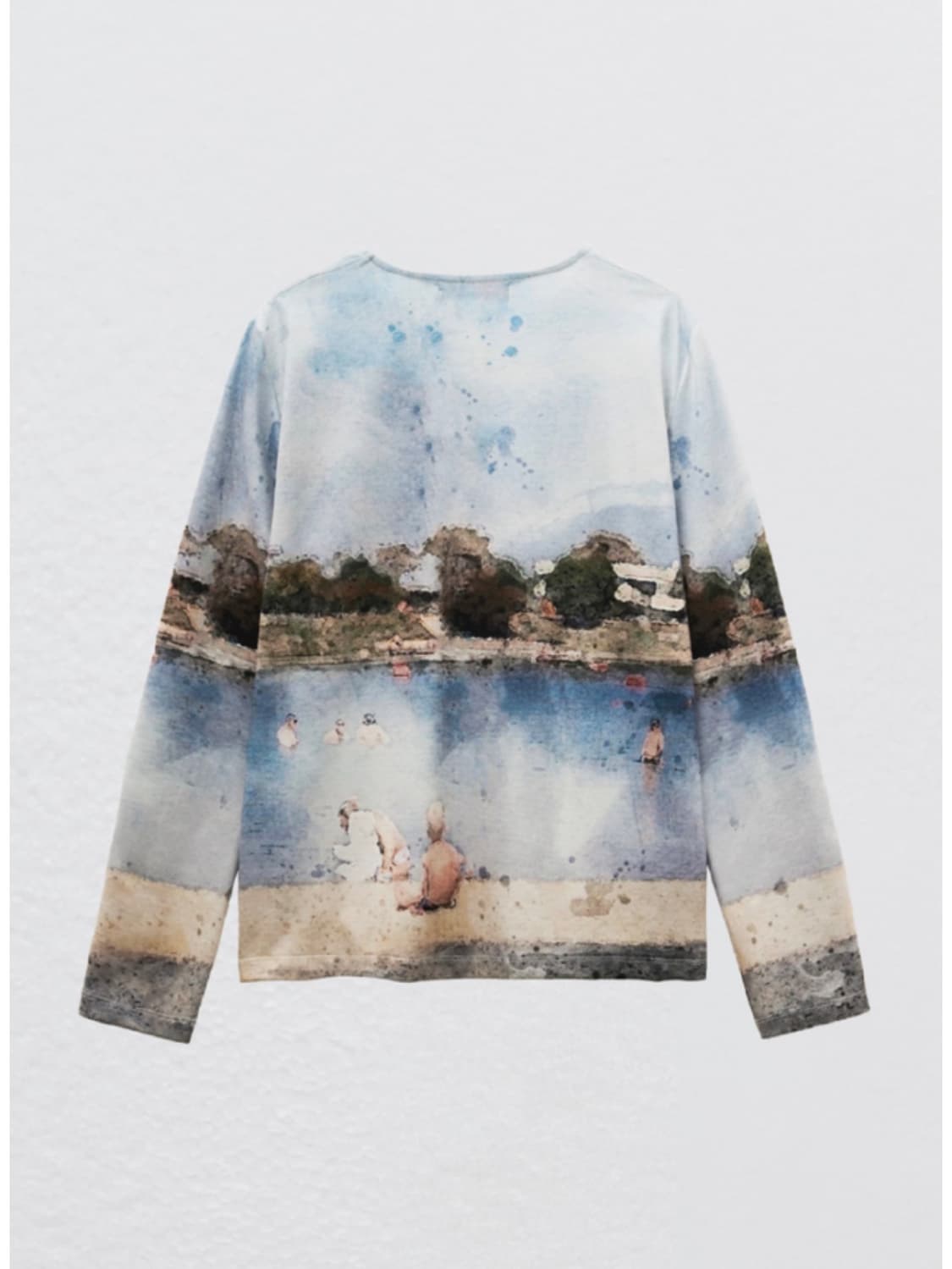 Donau Watercolor Long Sleeve Top / Blue 상품이미지2