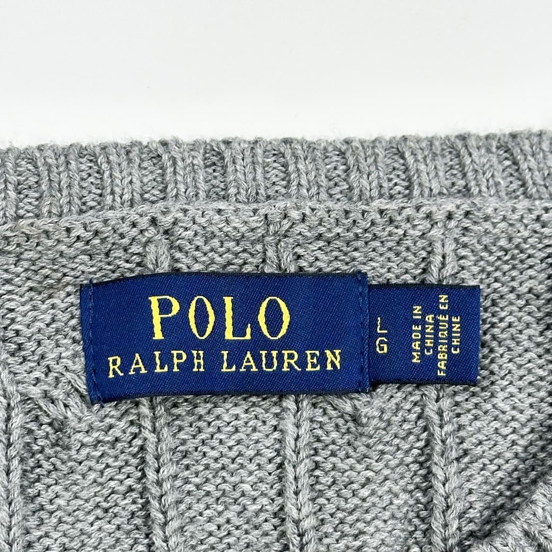  폴로 랄프로렌 클래식 케이블 니트 그레이 실측M 상품이미지5