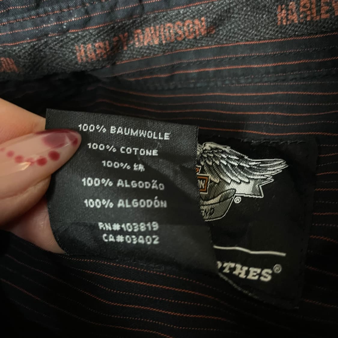 할리데이비슨 블랙 투포켓 오렌지 자수 스트라이프 반팔 셔츠 5XL 상품이미지5