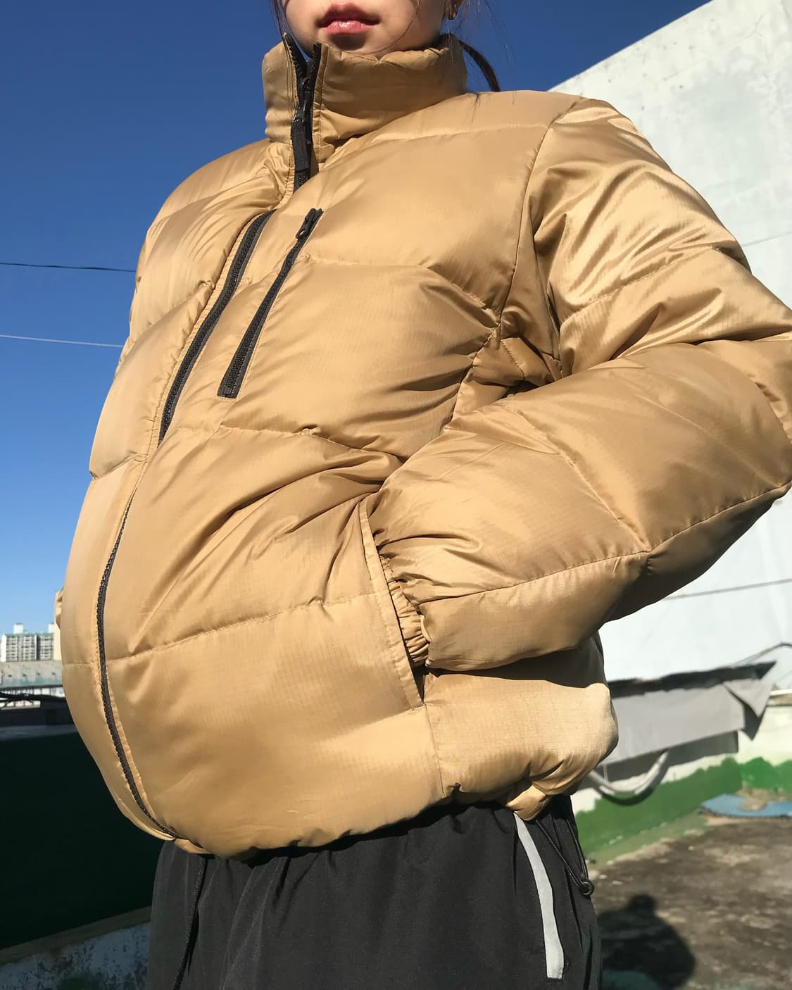 베이지 & 브라운 리버시블 패딩  상품이미지2