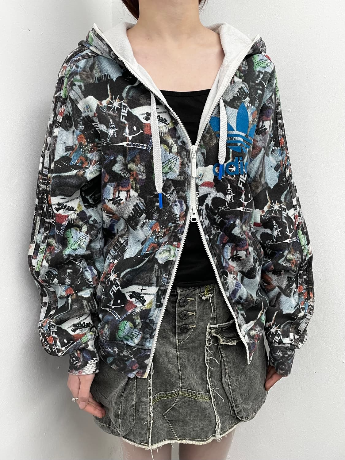 아디다스 올드스쿨 그래픽 후드집업  상품이미지3