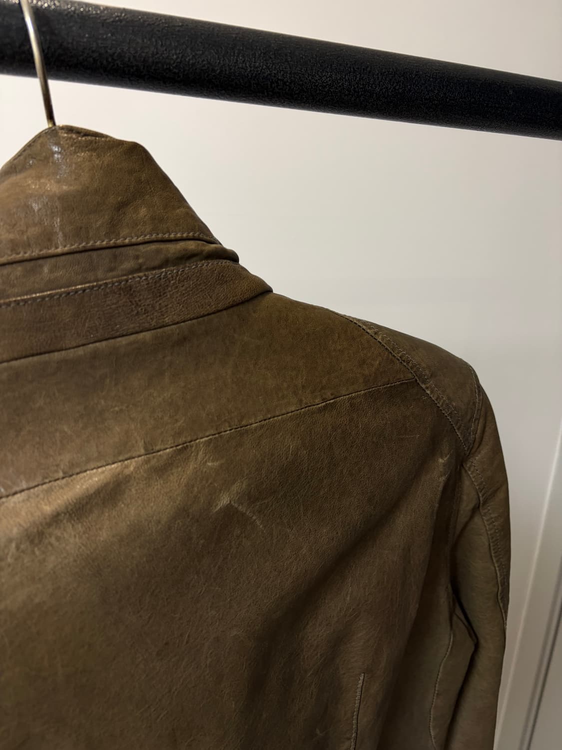 (100) System 시스템 사선 락시크 양가죽 자켓 상품이미지6