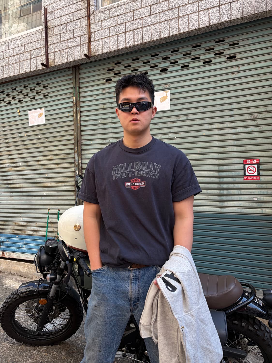 Harley Davidson Hillbilly print faded T 상품이미지6