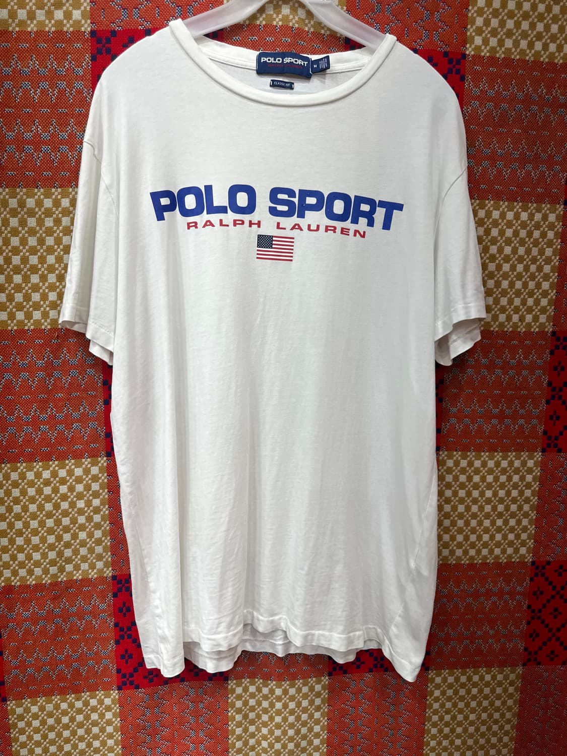 클래식 핏 폴로 스포츠 티셔츠-화이트  m  100사이즈 상품이미지1