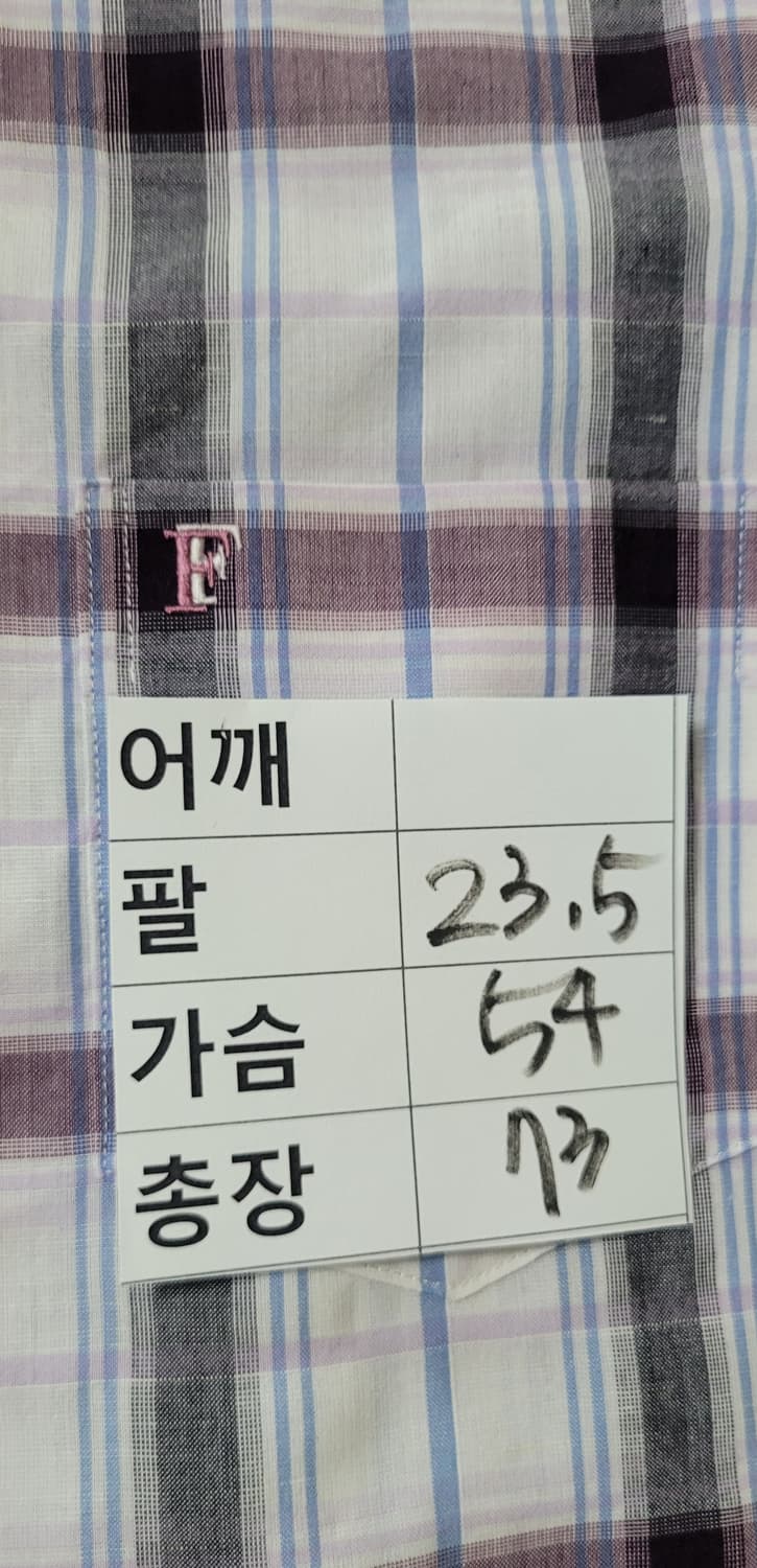 (남성100사이즈)프랑코페라로 체크 반팔 남방 상품이미지10
