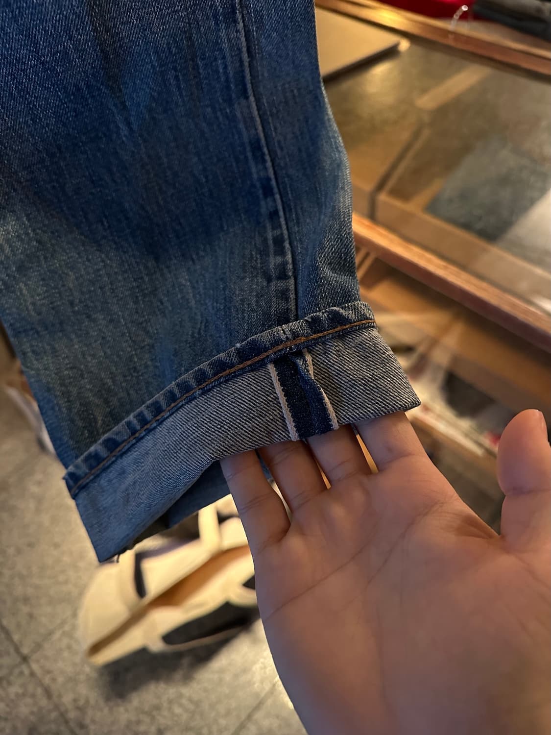 70s USA 빈티지 리바이스 505 66전기 셀비지 데님 팬츠 상품이미지4