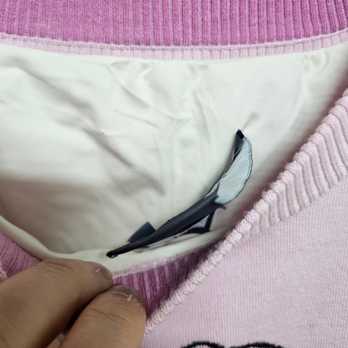 S 메종키츠네 골프 베이비핑크 니트 상품이미지4