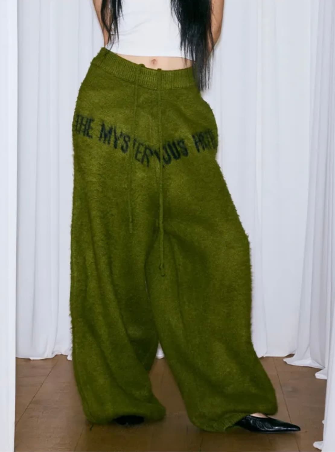 미스테리어스호텔 HOTEL KNIT PANTS 올리브 상품이미지1
