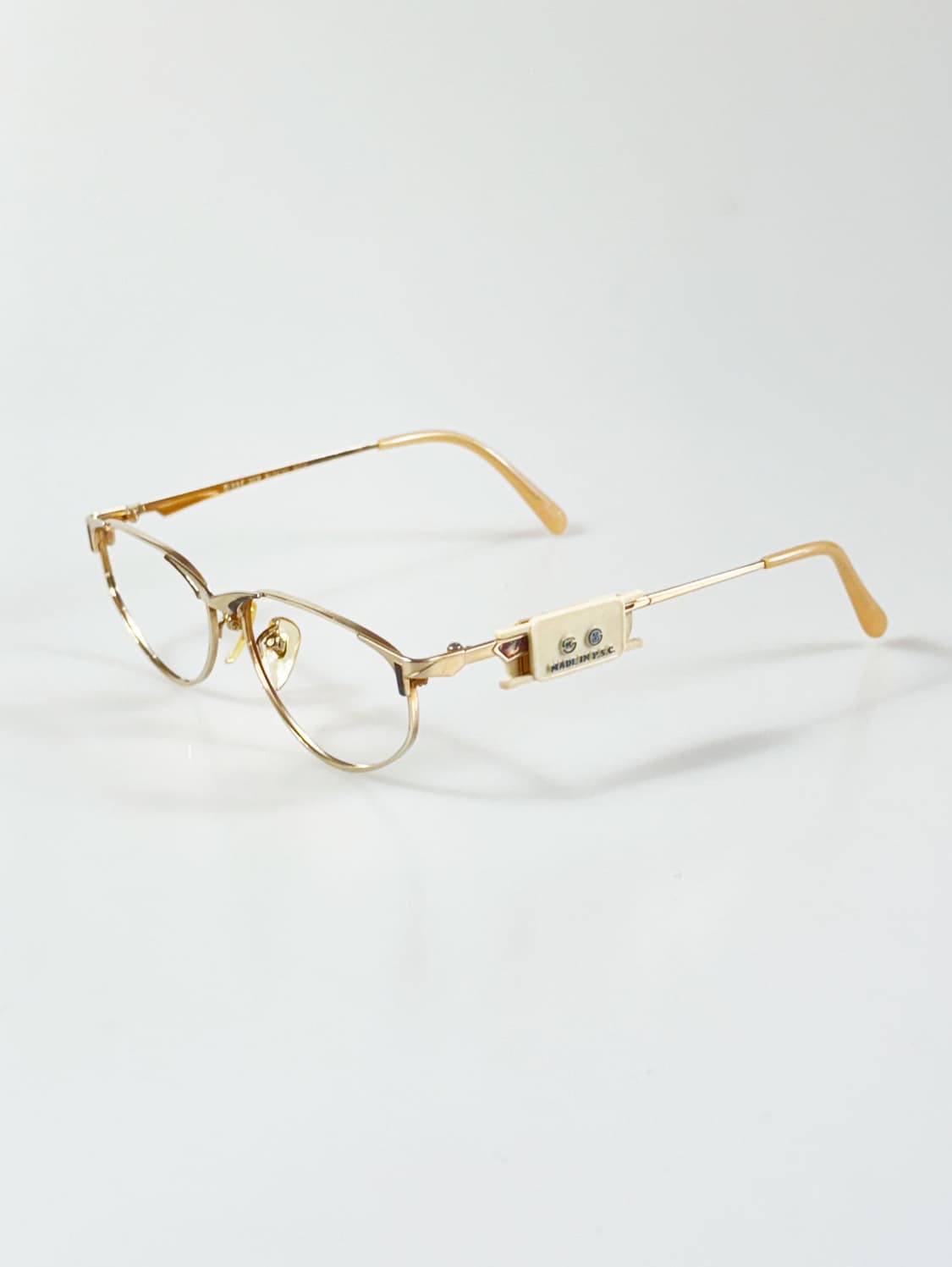 90s P.S.C FASHION 골드 메탈 슬림 스퀘어 빈티지 안경 상품이미지3