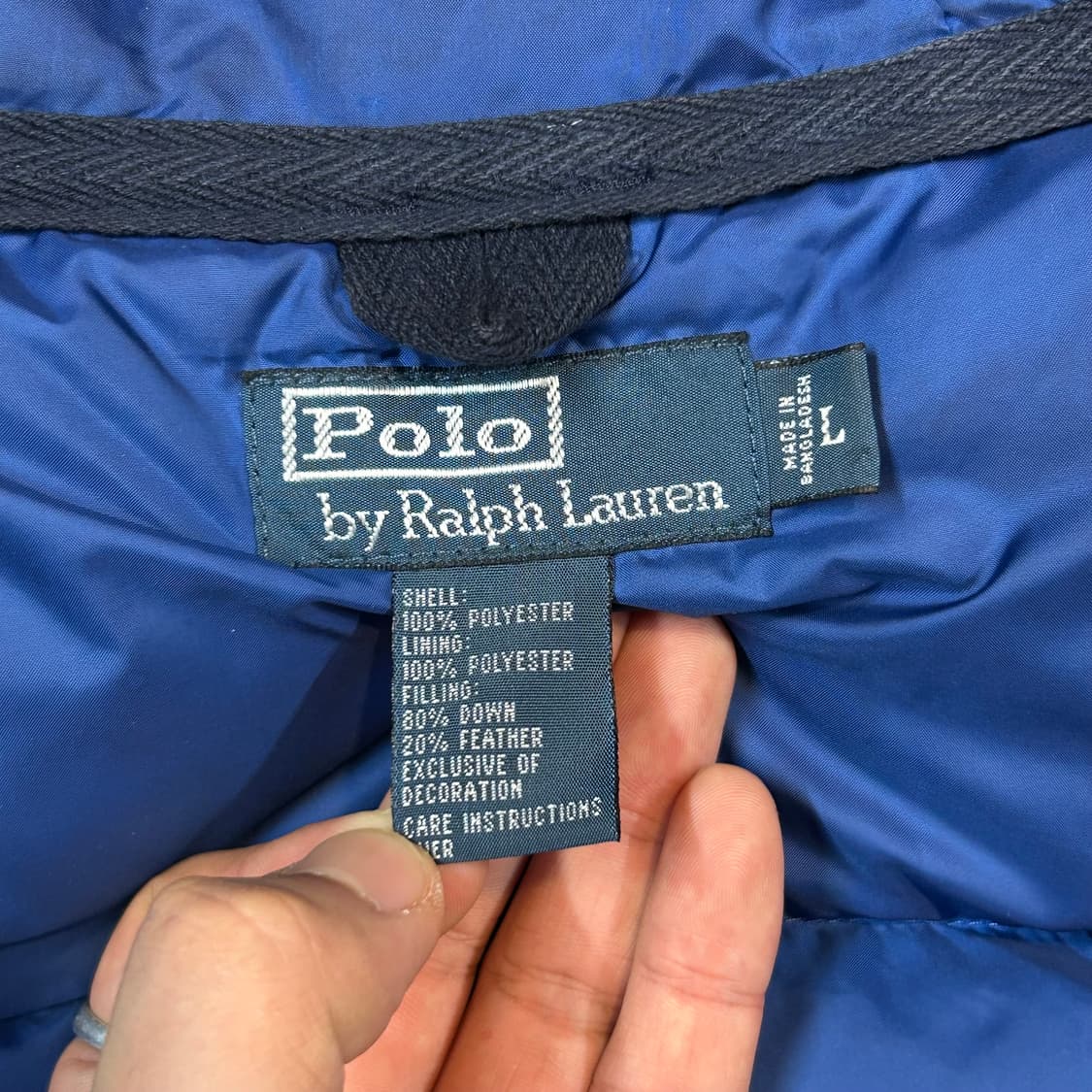 L) 폴로 랄프로렌 네이비 후드 덕다운 패딩 점퍼 상품이미지8