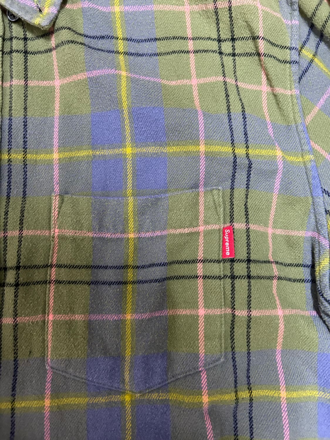 슈프림 18SS 타탄 플란넬 셔츠 올리브 상품이미지3
