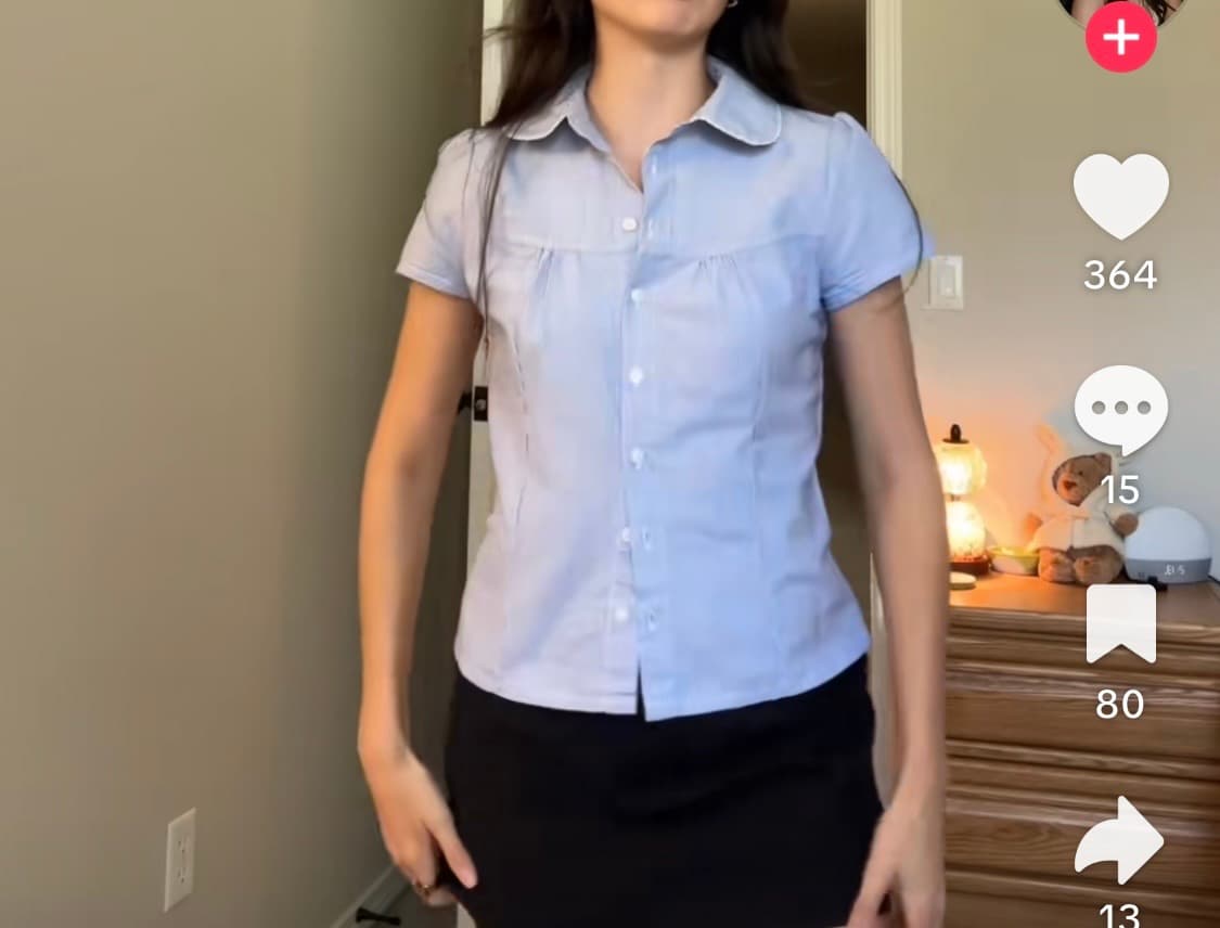 브랜디멜빌 스트라이프 블루 반팔 블라우스 상품이미지1