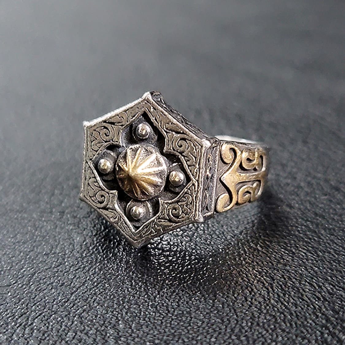 Arcanis 실버 남자 엔틱 빈티지 명품 태양 명예 수호 반지 상품이미지1