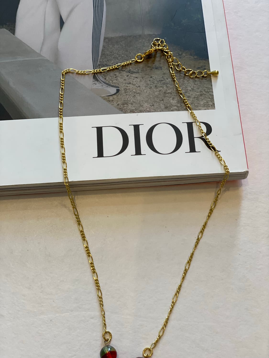 Y2k 러블리 키치 페어리무드 비즈 골드 체인 목걸이 상품이미지3