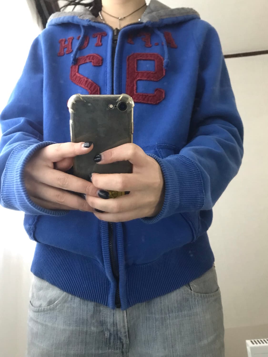 아베크롬비 블루 버건디 후드집업 상품이미지2