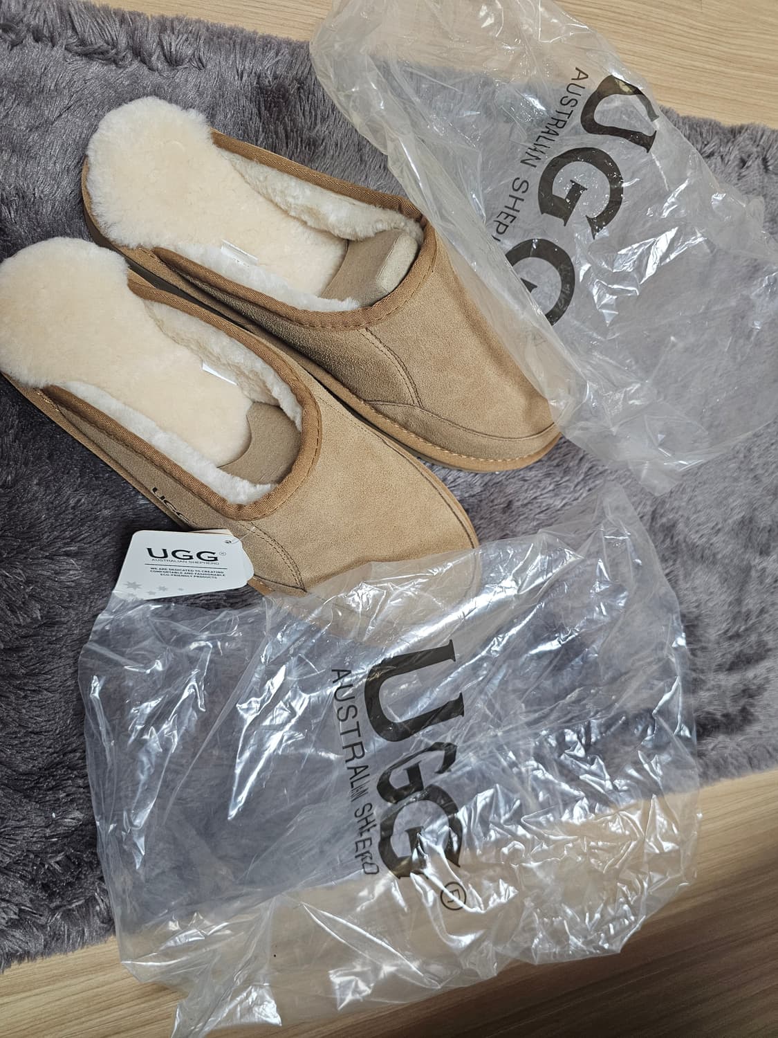 UGG 남성양털 슬리퍼 새상품 상품이미지5