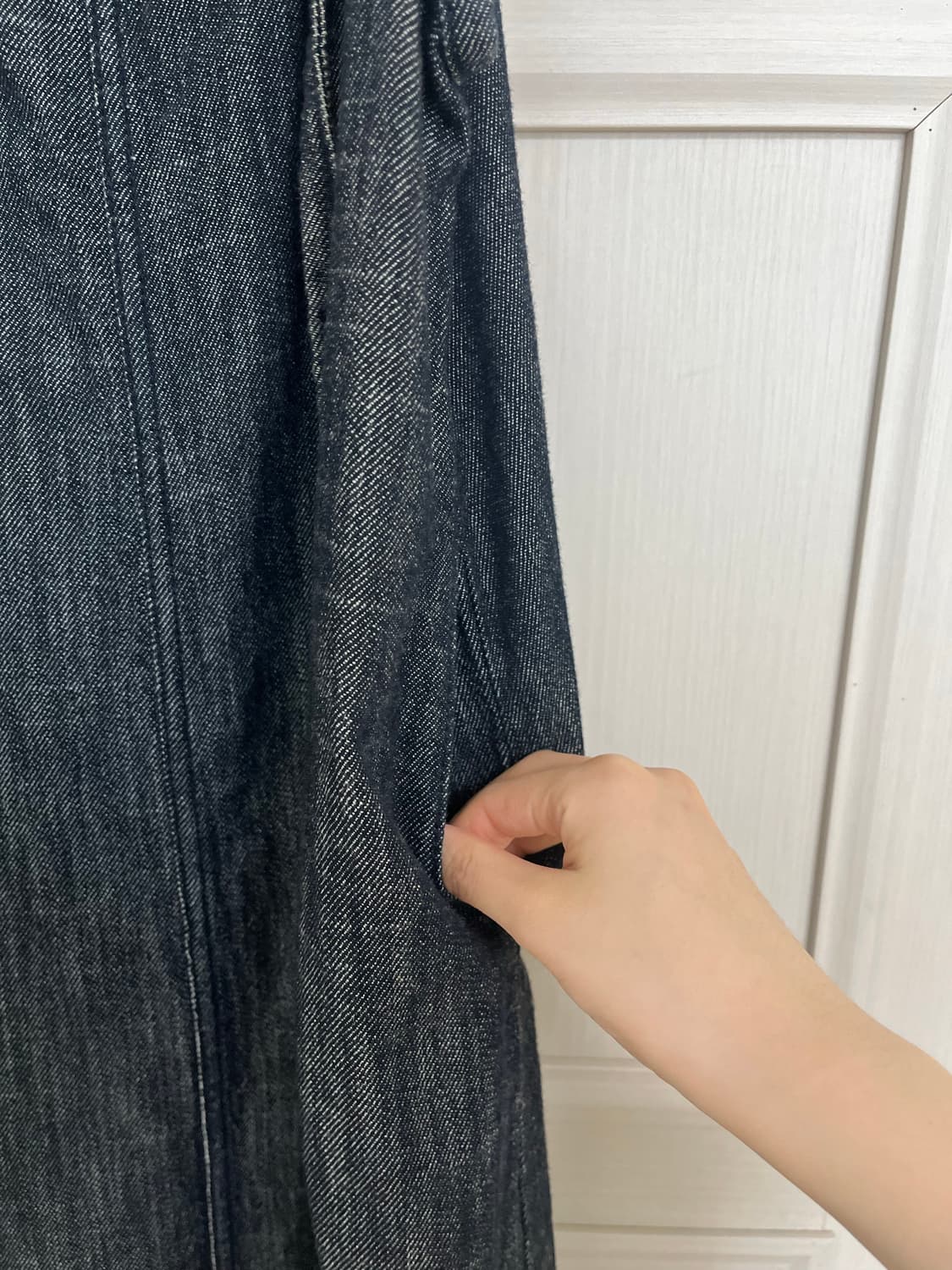 진청 데님 롱 오버롤 멜빵 원피스 상품이미지5