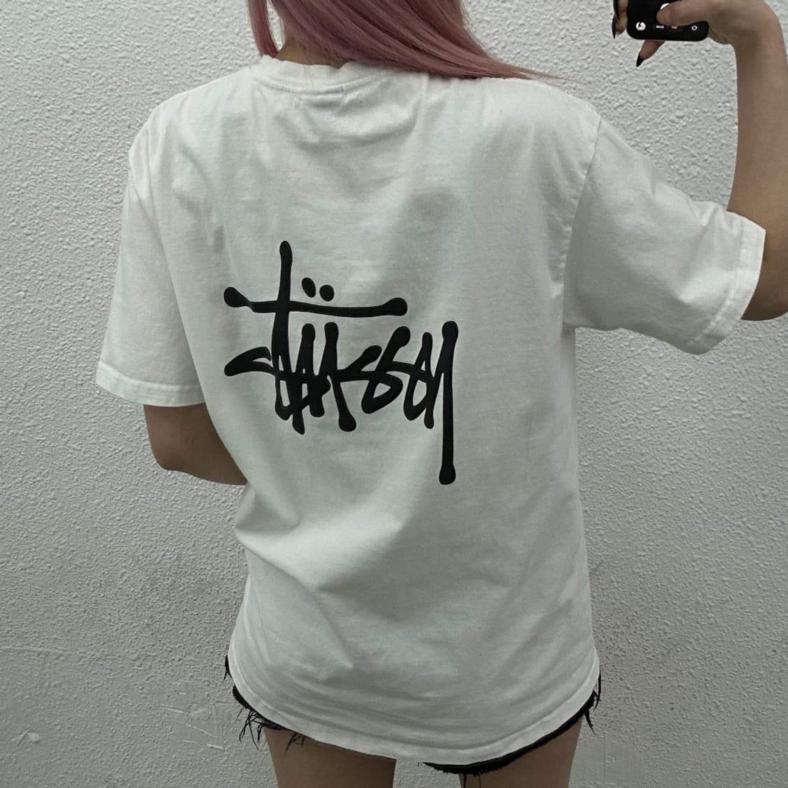 스투시 화이트 반팔 L 상품이미지3