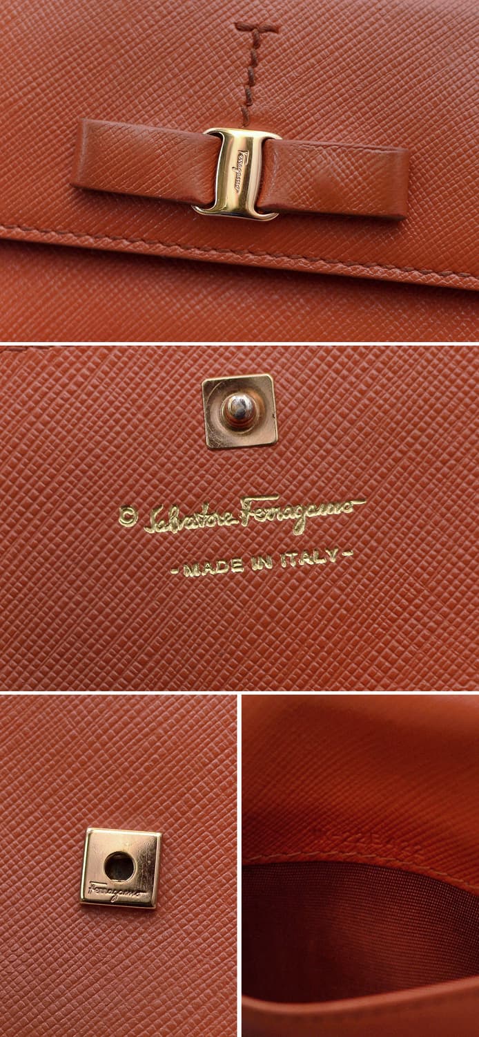 페라가모 금장 바라리본 사피아노 레더 아코디언 컴팩트 지갑 상품이미지9