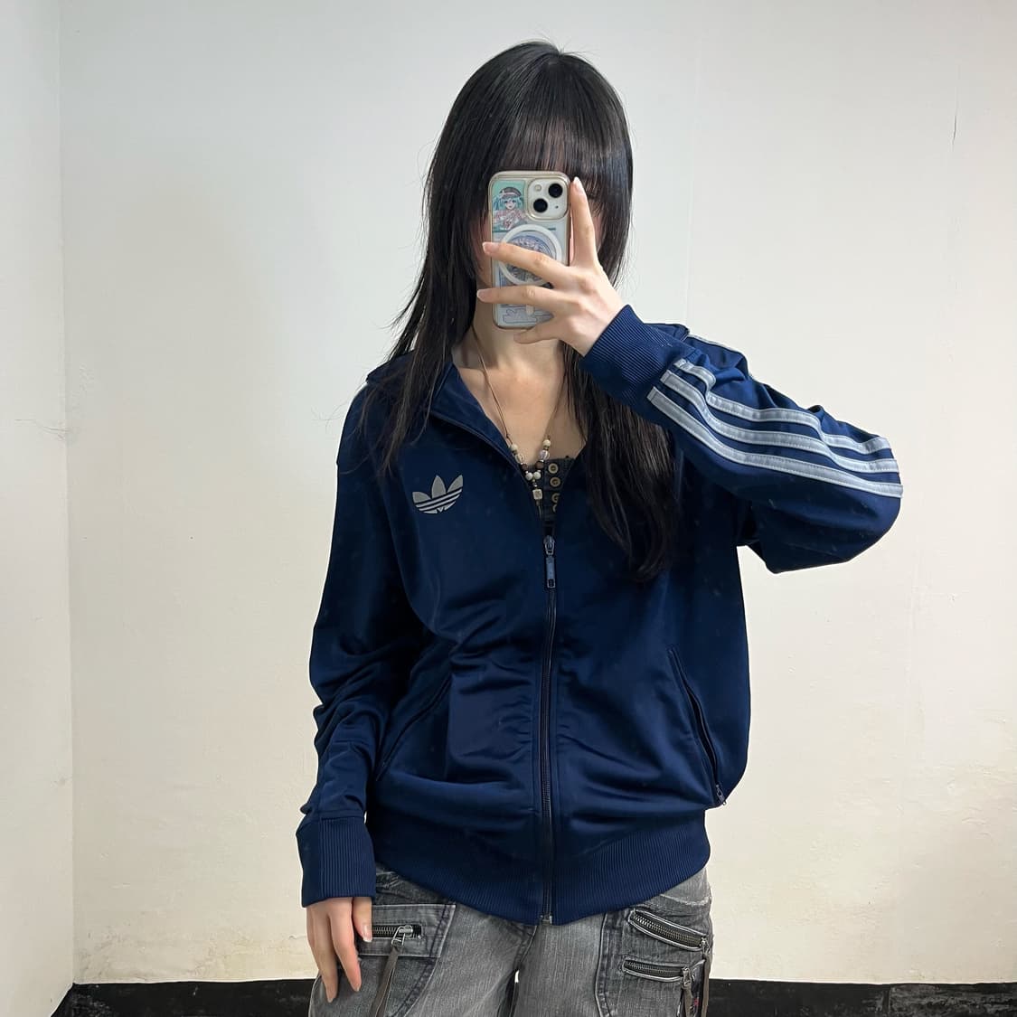 Adidas navy grey Firebird jersey 상품이미지1