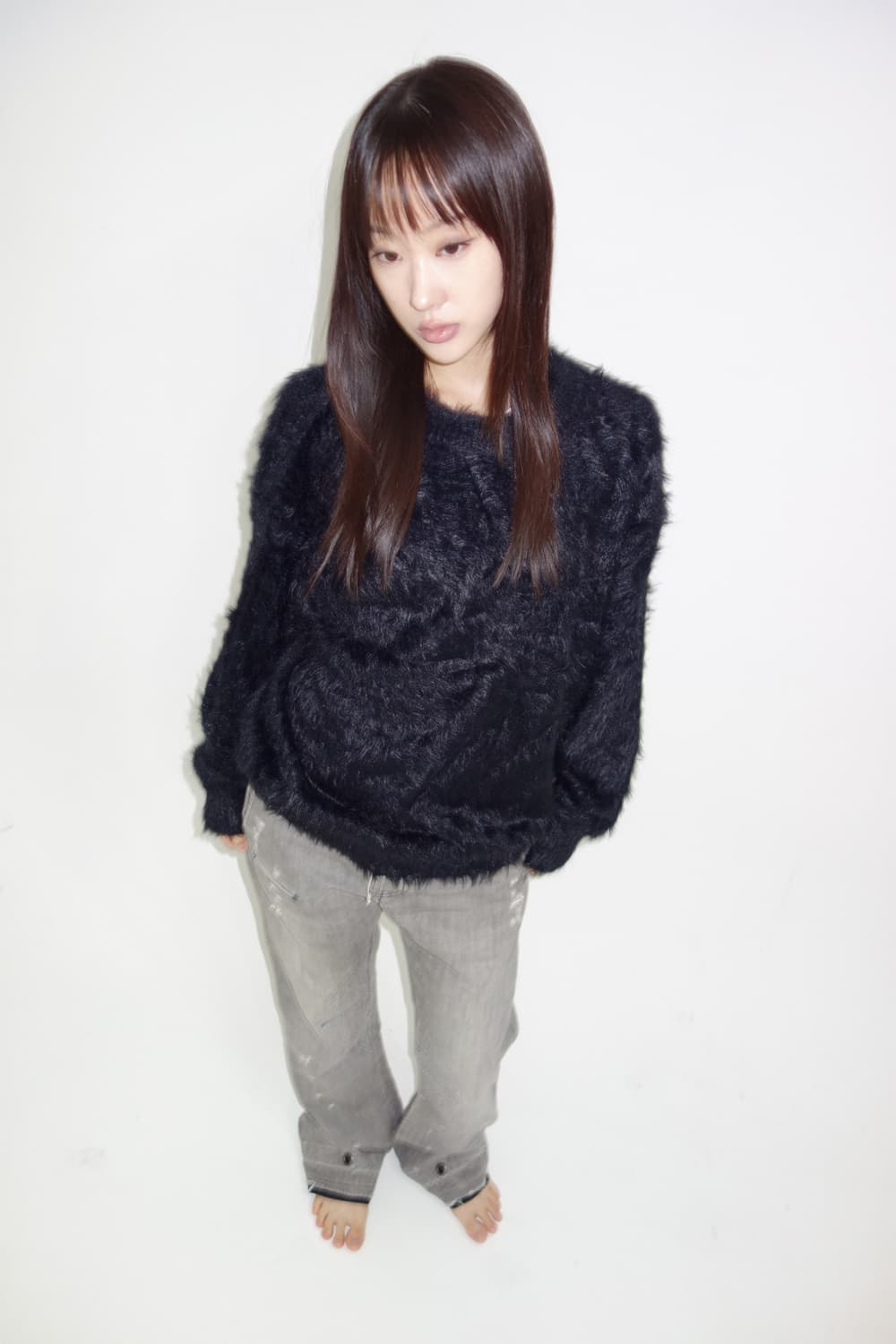 블랙 퍼 니트 상품이미지1