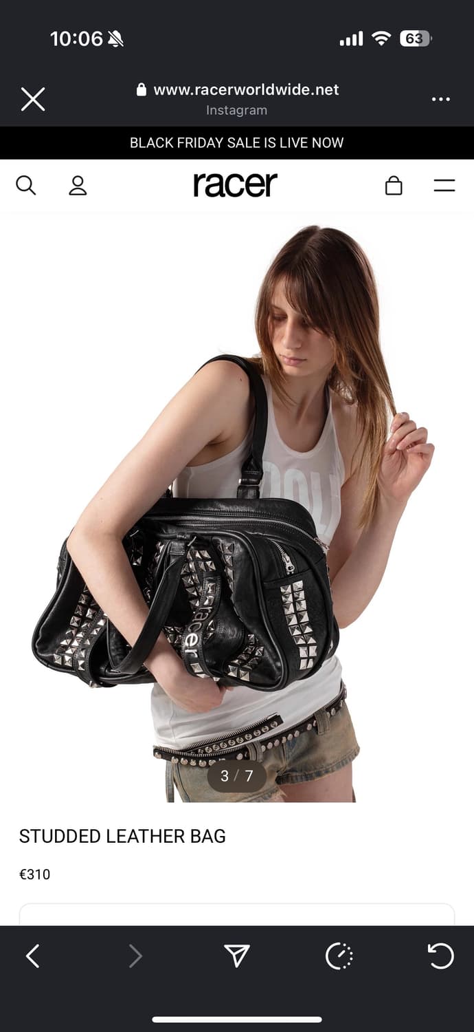 racerworldwide 스터드 레더 백 가방 상품이미지4