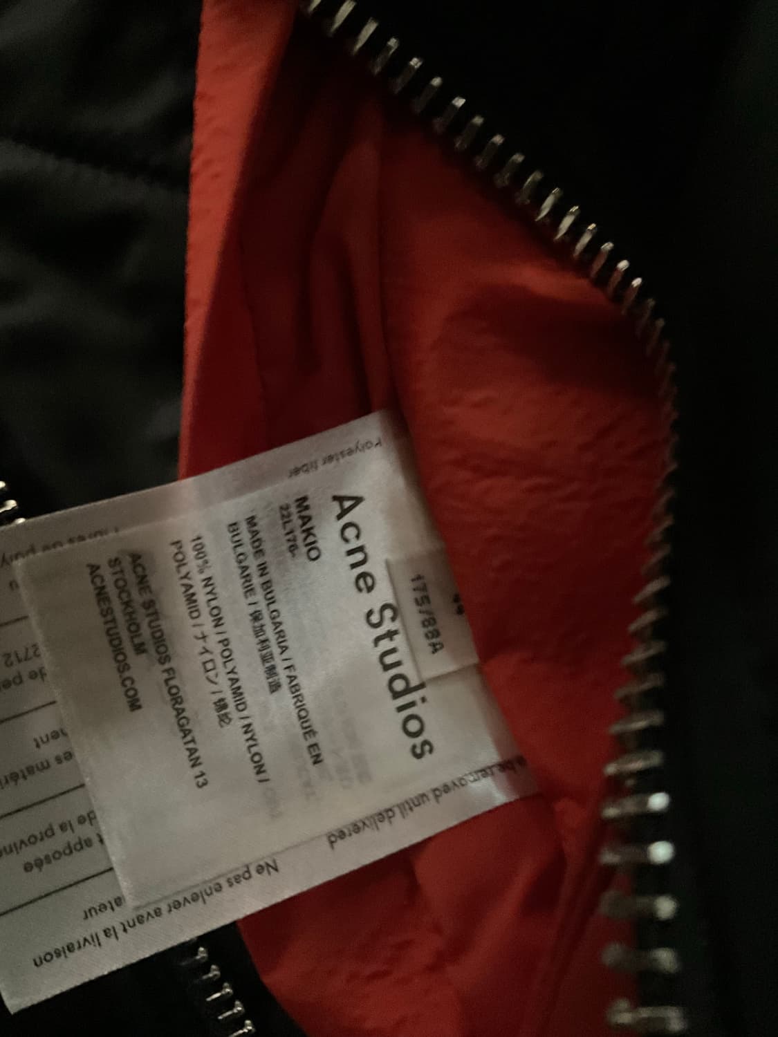 아크네 스튜디오 마키오 MA-1 봄버 마원 블랙 44 상품이미지3