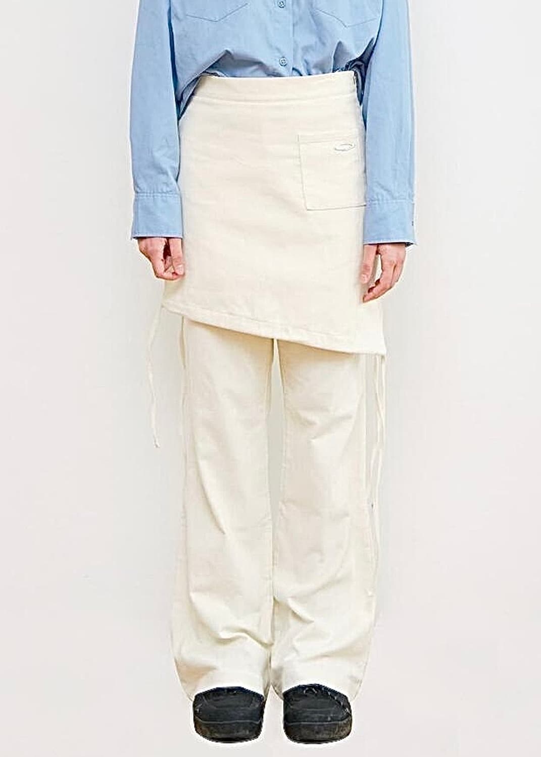 노이아고 골덴 코듀로이 아이보리 치마 스커트 레이어드 스웻 부츠컷 26 상품이미지2