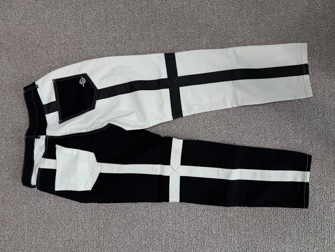 에씰미 레더 라인 데님 팬츠 상품이미지2