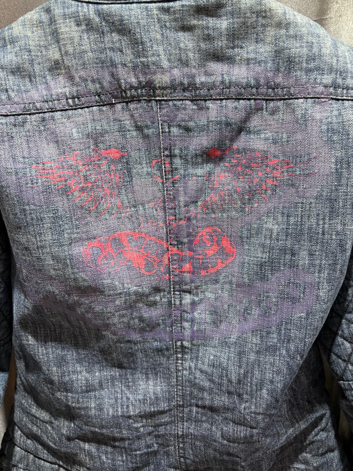 M 데님 절개 패디드 우먼스 바이커 자켓 상품이미지6