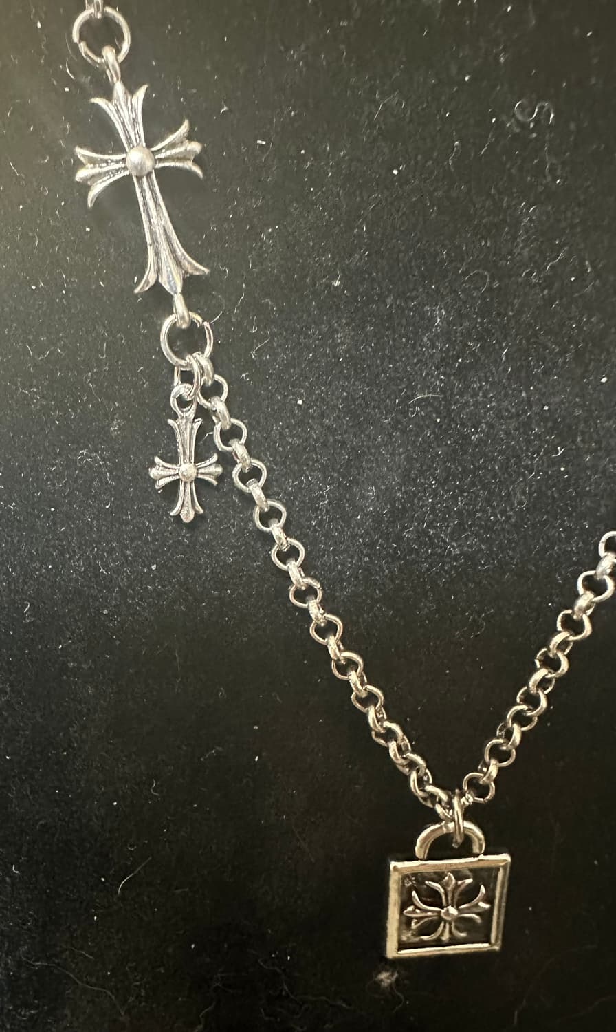 크롬스타일 크로스 실버 목걸이 남여공용 상품이미지4