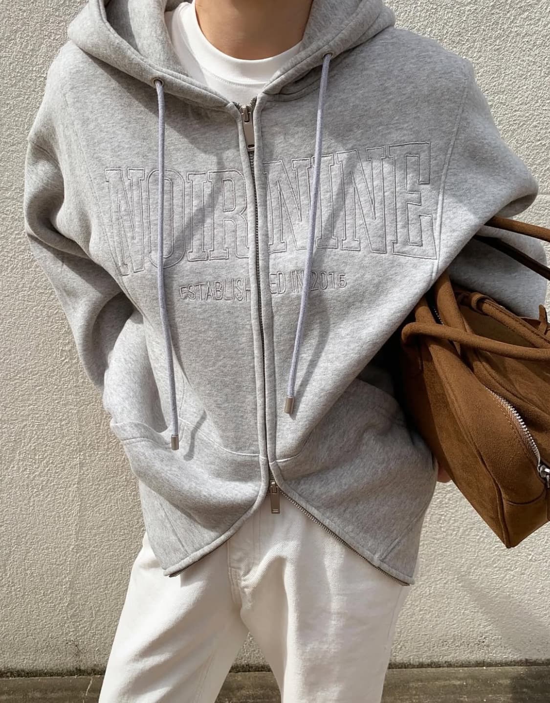 (오늘만 판매) (택O) 누아르나인 유니섹스 투웨이 후드집업 (그레이) 상품이미지2