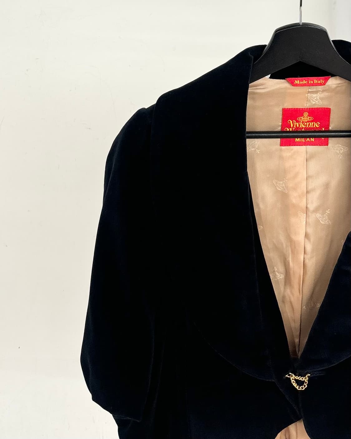 비비안웨스트우드 딥네이비 레드 라벨 벨벳 크롭 자켓 상품이미지3