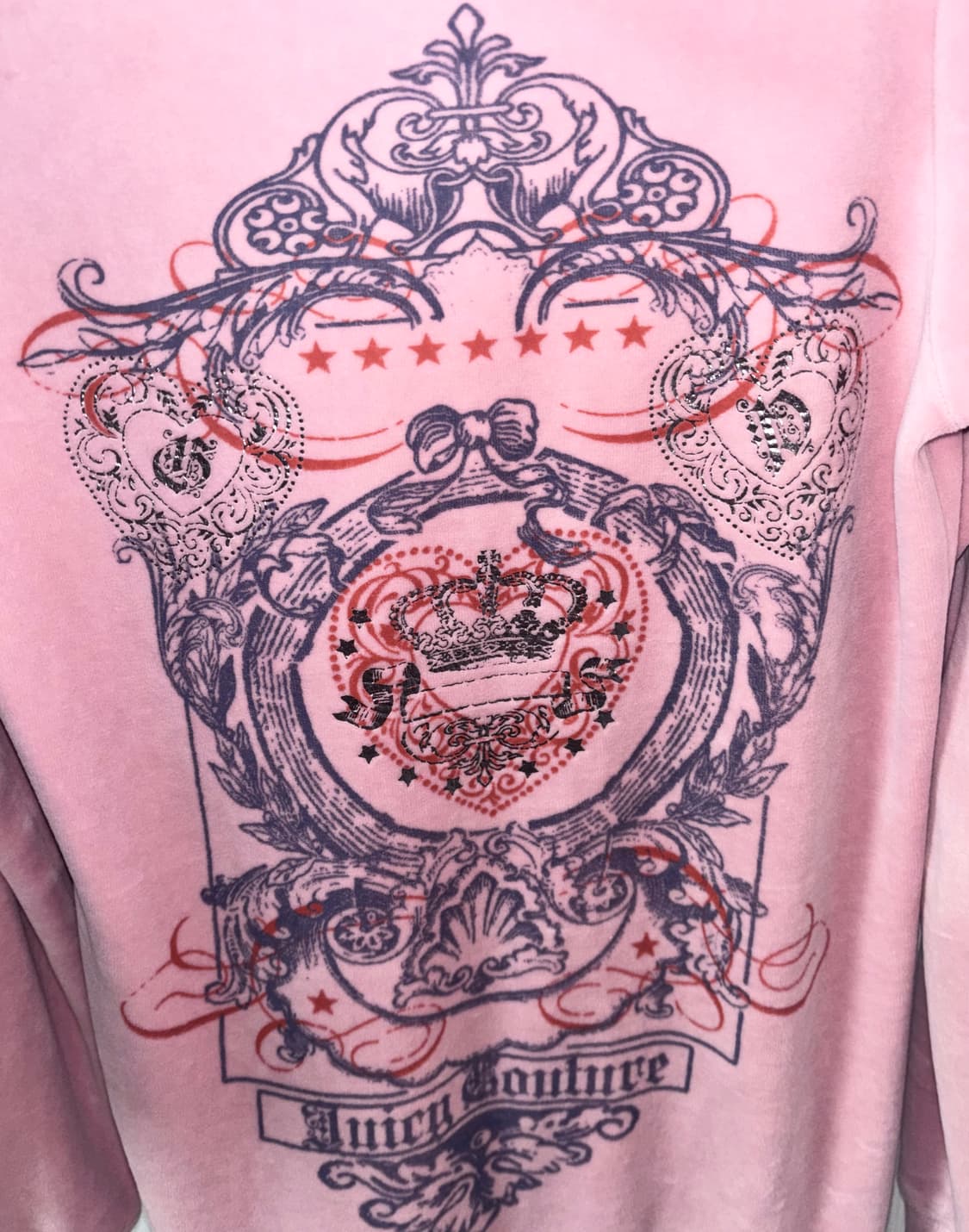 쥬시꾸뛰르 빈티지 핑크 벨벳 후드 집업 히메갸루 오네갸루 상품이미지3