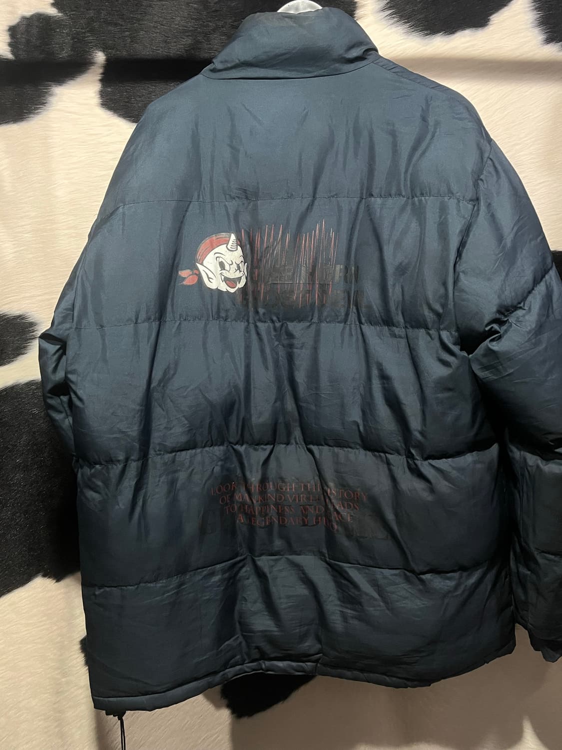 네이비 프린팅 패딩 상품이미지5