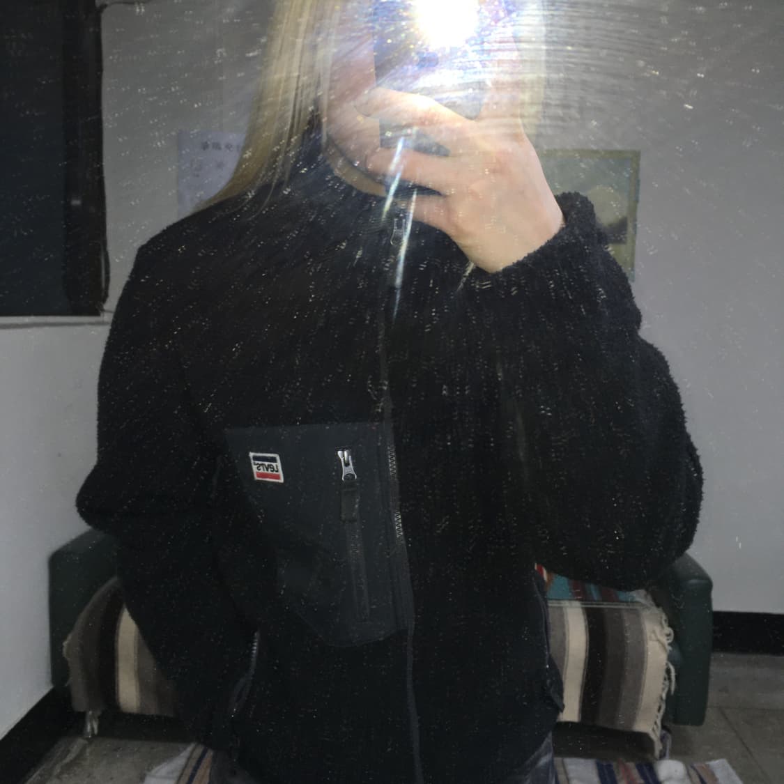 투티/0293 리바이스 플리스 오리지널 집업 블랙 후리스 반폴라 상품이미지1