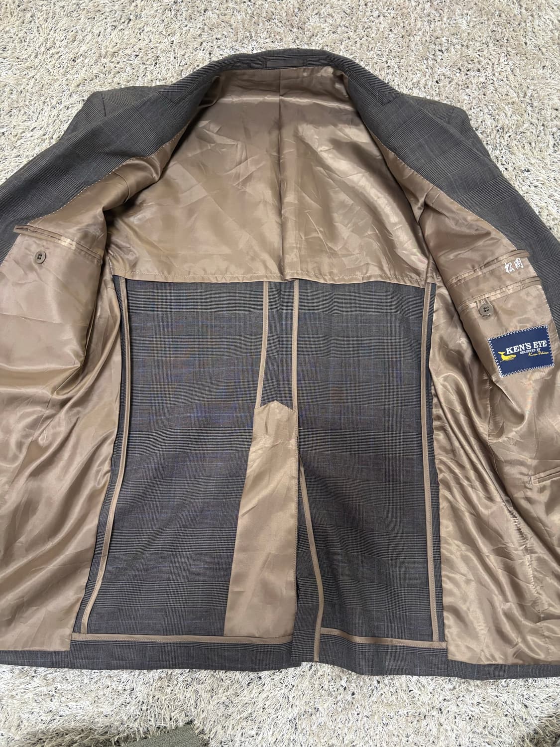 일제 KENS EYE 체크 울 블레이저 사이즈 100-105 상품이미지5