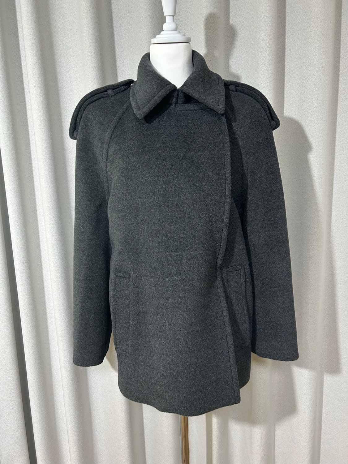 준지 벨티드 미디코트 그레이 상품이미지2