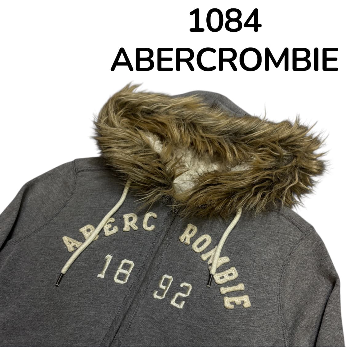 아베크롬비 대대장 울프죠 아치 로고 퍼 후드 집업 M 상품이미지4