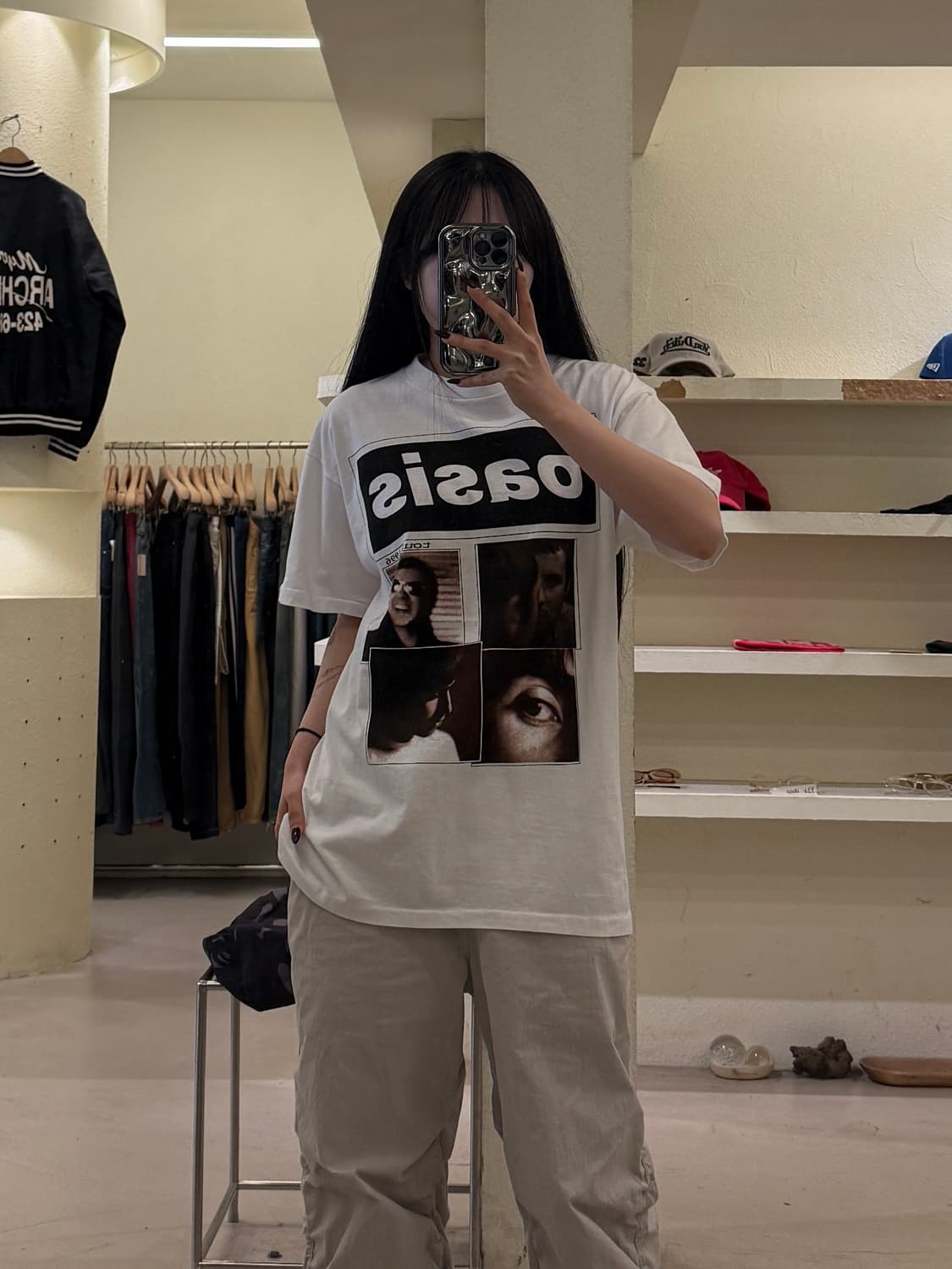 오아시스 1996년 투어 기념 빈티지 반팔 티셔츠 U1714 상품이미지1